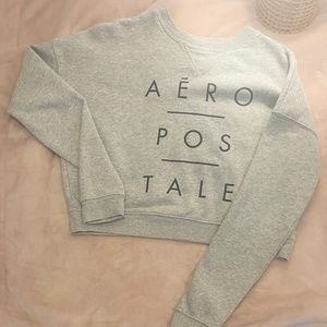 Gray Aeropostale cropped crewneck